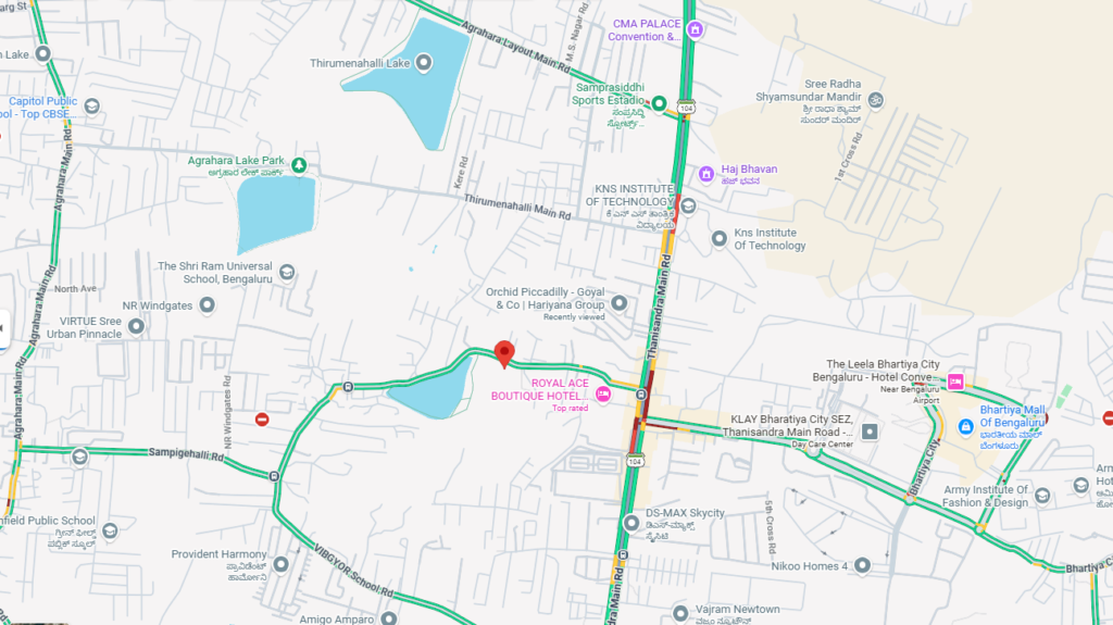 L&T Thanisandra Location Map